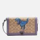 Coach 1941 Women's Coated Canvas Signature Rexy by Zhu Jingyi Riley Cross Body Bag - Tan Dusty Lavender