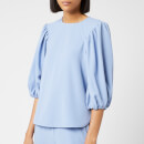 Ganni Women's Heavy Crepe Top - Forever Blue