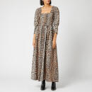 Ganni Women's Cotton Silk Dress - Leopard
