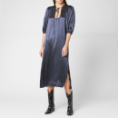 Ganni Women's Heavy Satin Dress - Total Eclipse