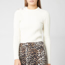 Ganni Women's Cotton Knitted Jumper - Egret