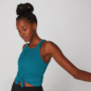 Top Corto Rib con Lazo Delantero - Azul - XS