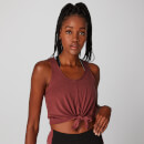 Tie Front Crop Vest - Port - XS