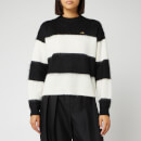 Bella Freud Women's Striped Mohair Cropped Jumper - Oatmeal
