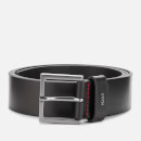 HUGO Men's Giove Logo Tab Leather Belt - Black