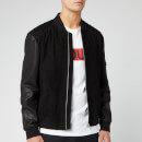 HUGO Men's Lunis Suede Bomber Jacket - Black