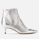 Isabel Marant Women's Durfee Metallic Low Heel Ankle Boots - Silver