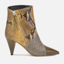 Isabel Marant Women's Latts Exotic Patchwork Ankle Boots - Taupe/Camel
