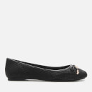 Dune Women's Harpar Leather Ballet Flats - Black Reptile