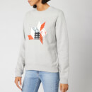 Calvin Klein Jeans Women's Quilt Graphic Crew Neck Sweatshirt - Light Grey Heather