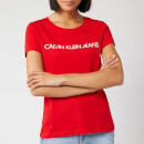 Calvin Klein Jeans Women's Institutional Logo Slim Fit T-Shirt - Barbados Cherry