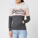 Superdry Women's Vintage Logo High Build Emb Entry Hoodie - Soft Grey Marl/Copper Blush/Charcoal Mar