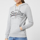 Superdry Women's Vintage Logo Glitter Emboss Entry Hoodie - Grey Marl