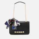 Love Moschino Women's Shoulder Bag with Scarf - Black