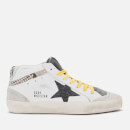 Golden Goose Deluxe Brand Women's Mid Star Leather Trainers - White/Snake Print/Black Glitter Star