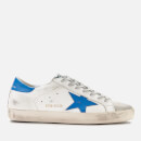 Golden Goose Deluxe Brand Men's Superstar Leather Trainers - White/Ice Blue Star