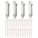 T3 Clip Kit with 4 Alligator Clips and 30 Rose Gold Bobby Pins