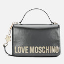 Love Moschino Women's Logo Charm Shoulder Bag - Pewter
