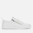HUGO Men's Futurism Leather Double Zip Low Top Trainers - White
