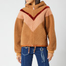 See By Chloé Women's Zip Up Shearling Hoodie - Beige/Orange