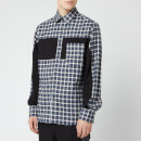 Lanvin Men's Patchwork Shirt - Grey/Blue