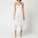 Self-Portrait Women's Hibiscus Floral Guipure Midi Dress - Ivory