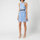 Self-Portrait Women's Cross Front Fine Lace Mini Dress - Blue