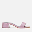 by FAR Women's Courtney Leather Block Heeled Mule Sandals - Lilac