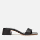 by FAR Women's Courtney Leather Block Heeled Mule Sandals - Black