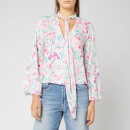 RIXO Women's Kim Top - Floral Story/Peach Teal