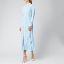 RIXO Women's Maddison Dress - Ombre Blue Leopard