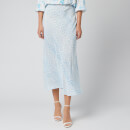 RIXO Women's Kelly Skirt - Ombre Blue Leopard