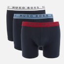 BOSS Men's 3 Pack Contrast Band Boxer Briefs - Navy