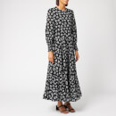 RIXO Women's Pip 1930S Micro Floral Maxi Dress - Black