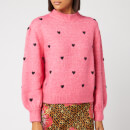 RIXO Women's Ariana Heart Knitted Jumper - Pink