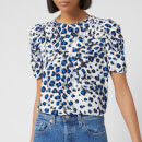 Whistles Women's Brushed Leopard Shell Top - White/Multi