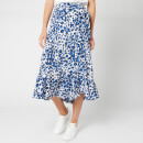 Whistles Women's Brushed Leopard Wrap Skirt - Blue/Multi