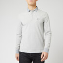 Armani Exchange Men's Reverse Logo Long Sleeve Polo Shirt - Grey