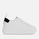 Ash Women's Moon Leather Flatform Trainers - White/Black