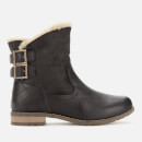Barbour Women's Jessica Leather/Suede Buckle Flat Boots - Black