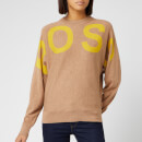 BOSS Women's Walci Logo Crew Neck Knitted Jumper - Camel