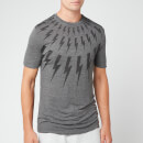 Neil Barrett Men's Fairisle Thunderbolt T-Shirt - Black/Grey