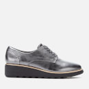 Clarks Women's Sharon Noel Metallic Leather Flatform Flats - Gunmetal