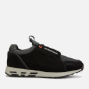 Emporio Armani Men's Arco Suede/Cord Running Style Trainers - Black/Black/Black