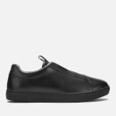 Emporio Armani Men's Stan Leather Slip-On Trainers - Black/Black/Black