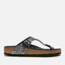 Birkenstock Women's Gizeh Toe-Post Leather Sandals - Metallic Stones Black