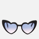 Saint Laurent Women's Loulou Heart Shaped Sunglasses - Black/Violet