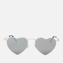 Saint Laurent Women's Loulou Heart Shaped Metal Frame Sunglasses - Silver