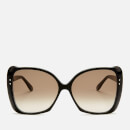 Gucci Women's Butterfly Acetate Sunglasses - Black/Brown