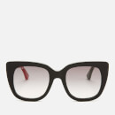 Gucci Women's Glitter Stripe Logo Sunglasses - Black/Grey